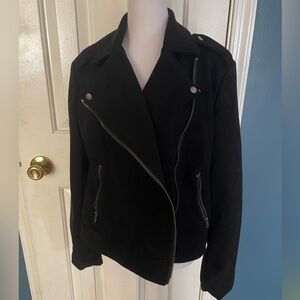 Philosophy Black Leather Moto Jacket